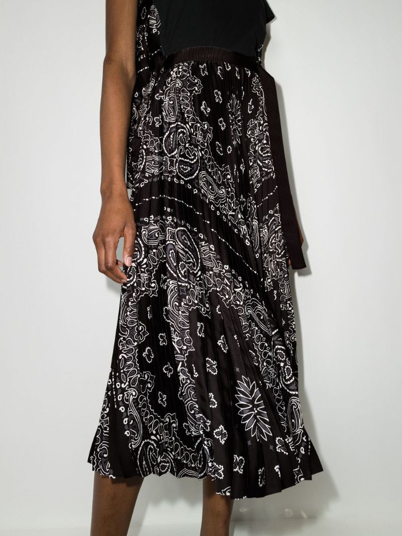 Bandana Print Pleated Skirt