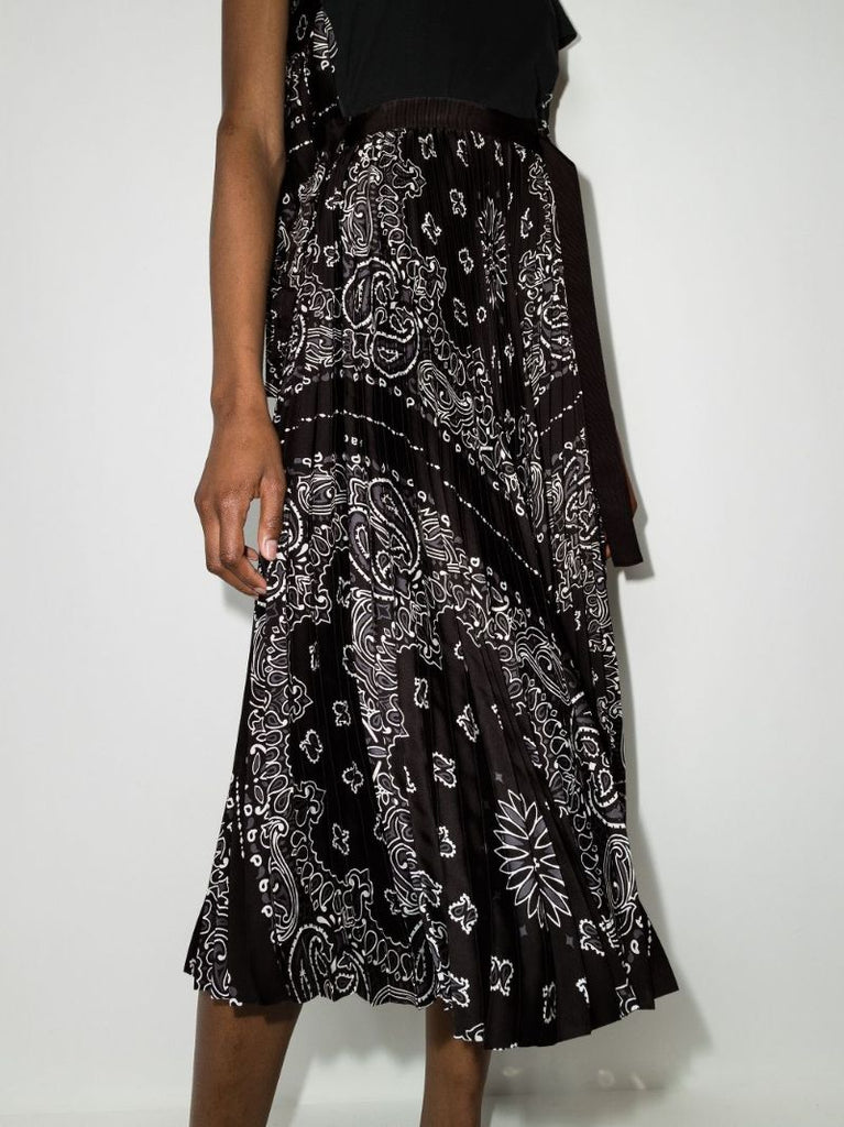 Bandana Print Pleated Skirt