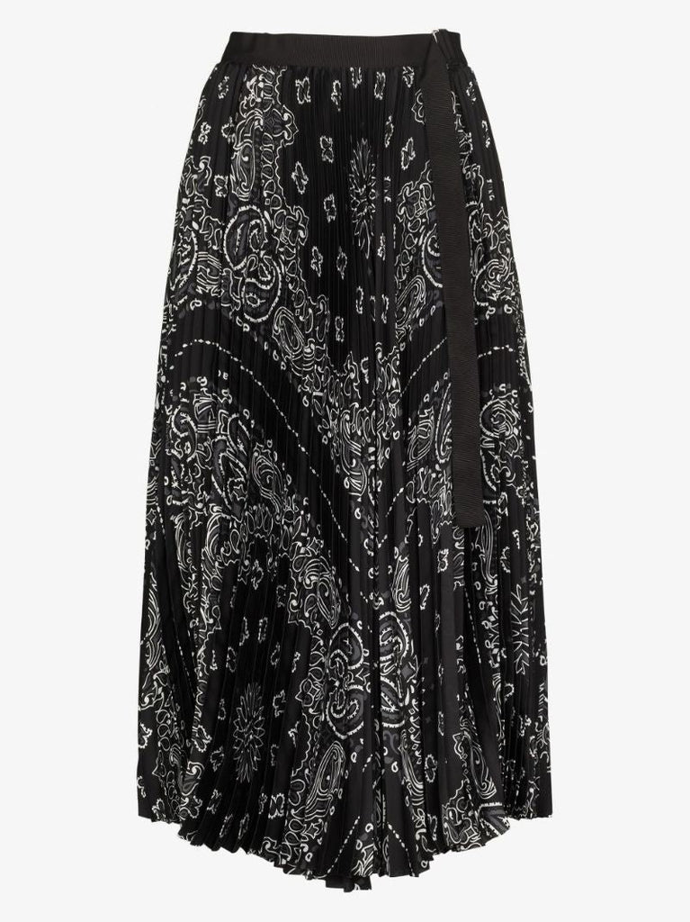 Bandana Print Pleated Skirt
