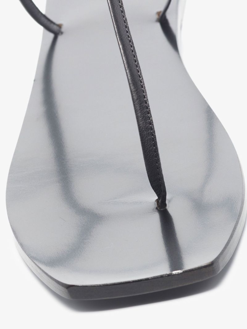 Black Alessandria Leather Sandals