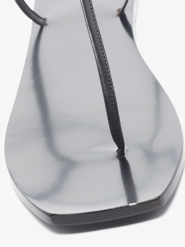 Black Alessandria Leather Sandals