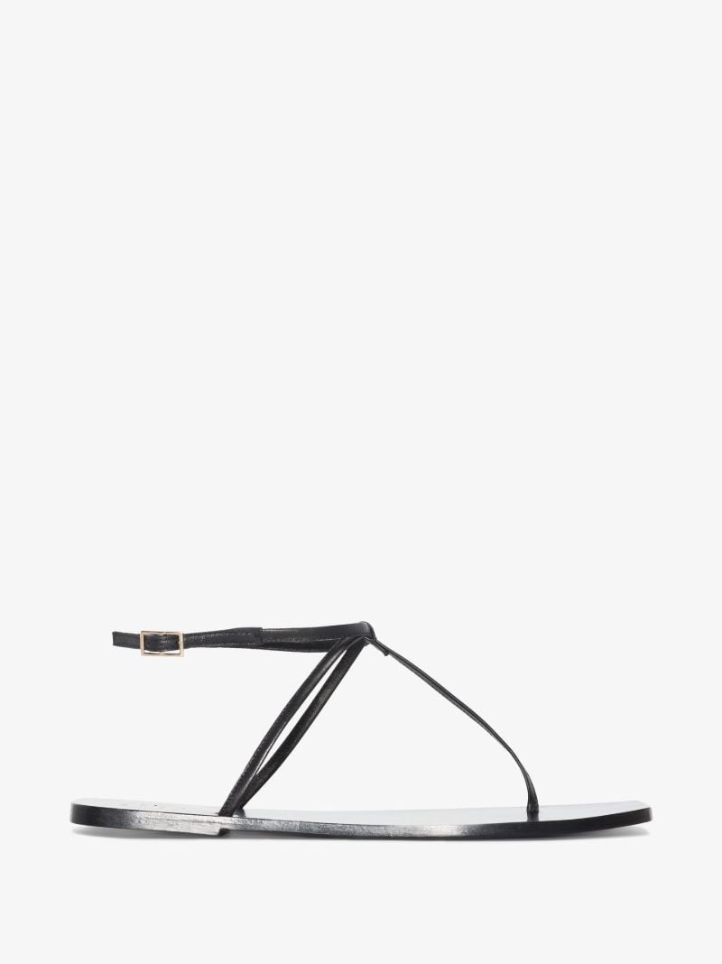 Black Alessandria Leather Sandals