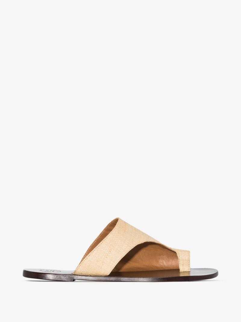 Neutral Rosa Cut-out Raffia Sandals