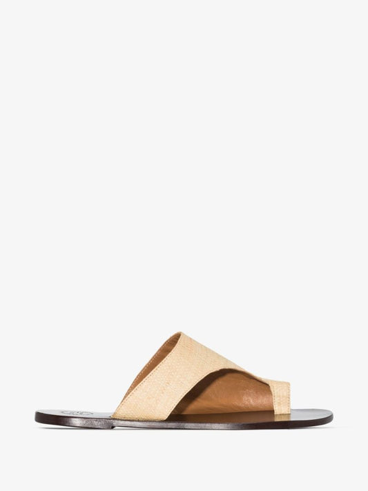 Neutral Rosa Cut-out Raffia Sandals