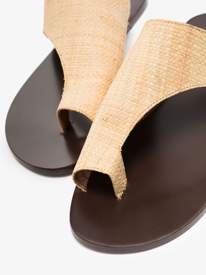 Neutral Rosa Cut-out Raffia Sandals