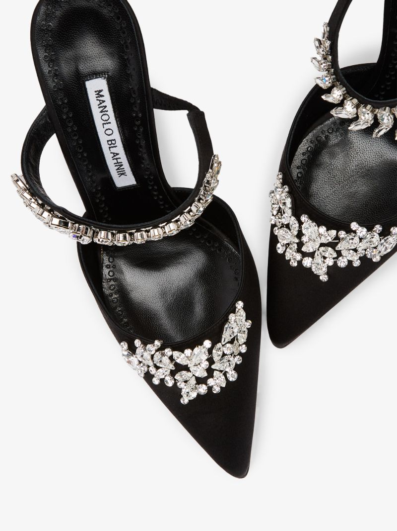 Black Lurum 90 Satin Mules