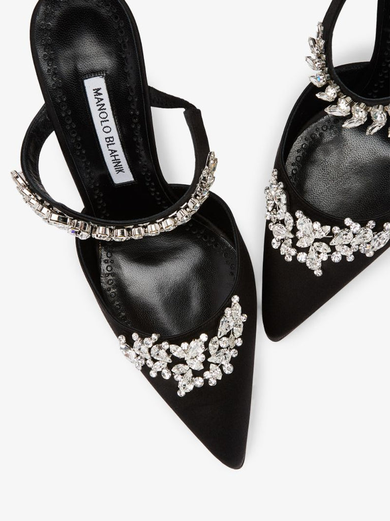 Black Lurum 90 Satin Mules