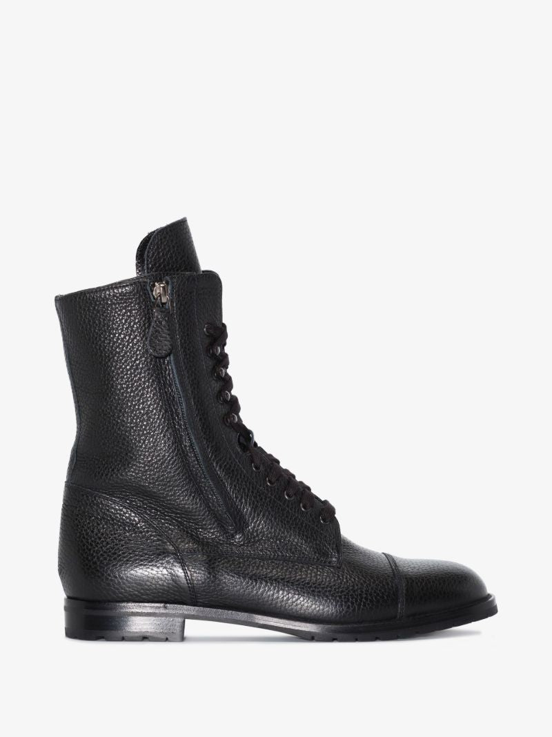 Black Campcha Leather Ankle Boots
