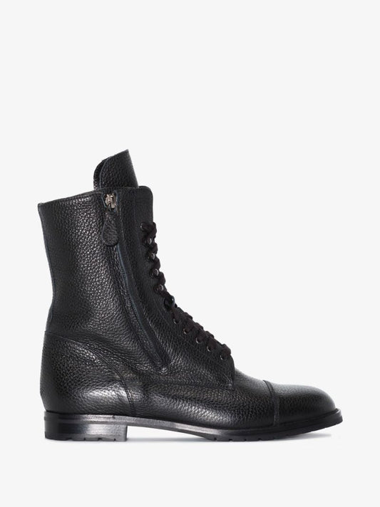 Black Campcha Leather Ankle Boots