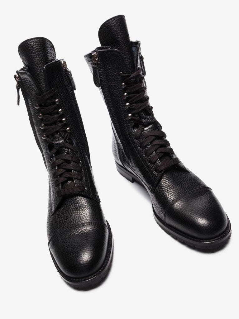 Black Campcha Leather Ankle Boots