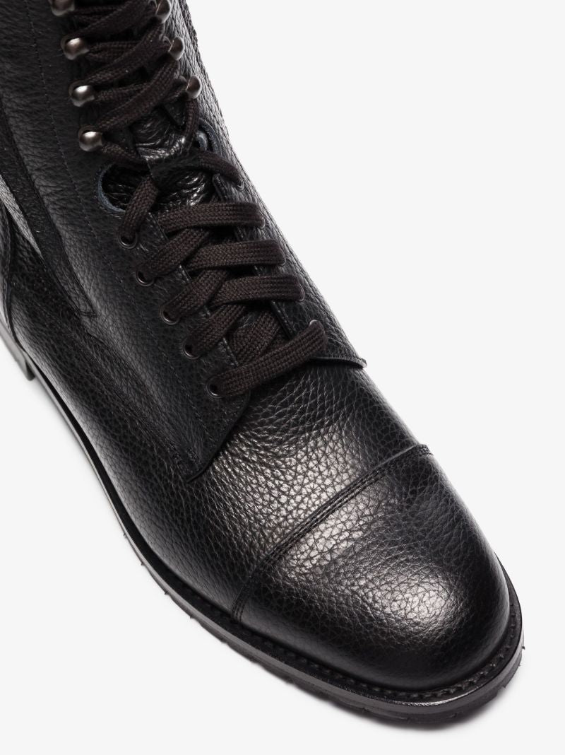 Black Campcha Leather Ankle Boots
