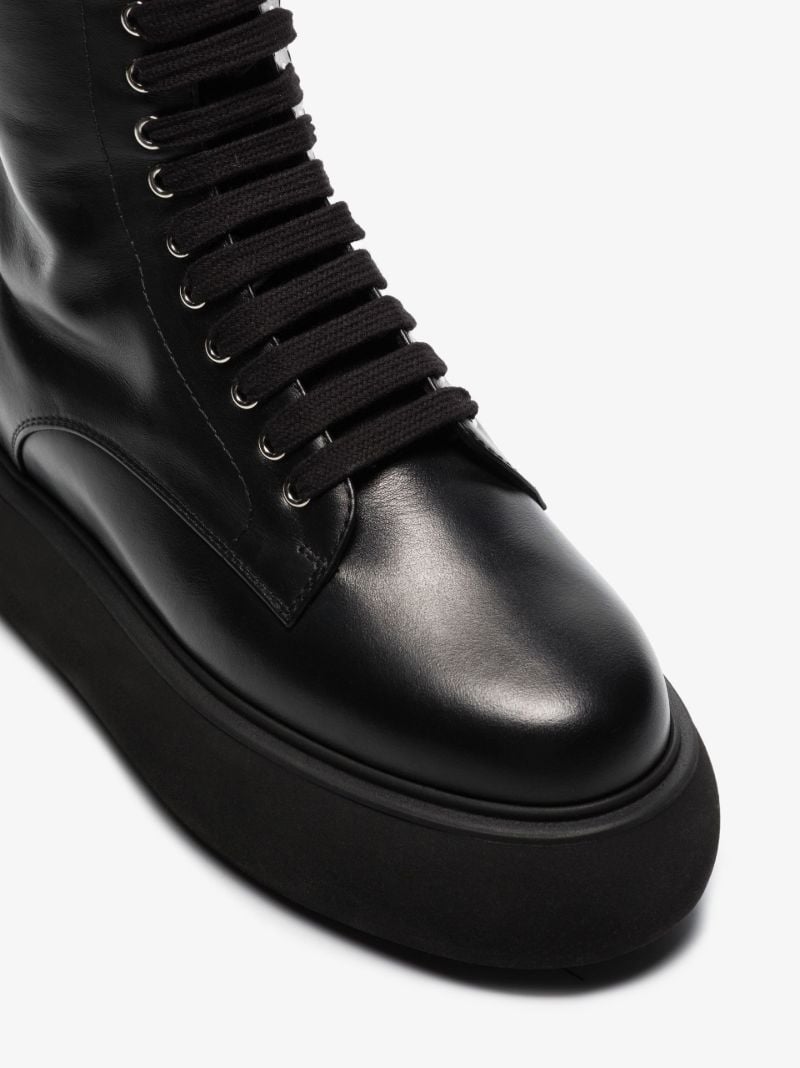 Black Selene Lace-up Leather Boots