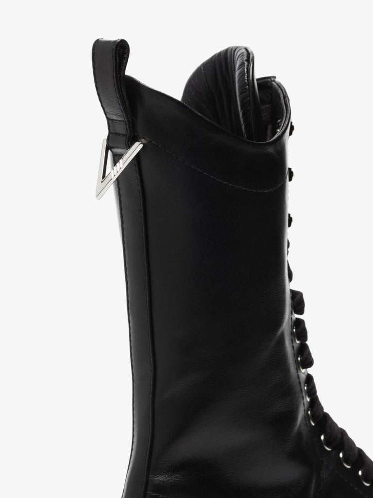 Black Selene Lace-up Leather Boots