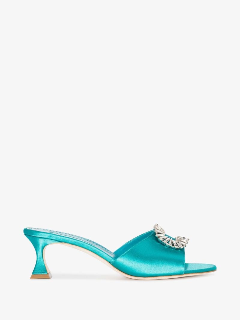 Blue Laalita 50 Crystal Satin Mules