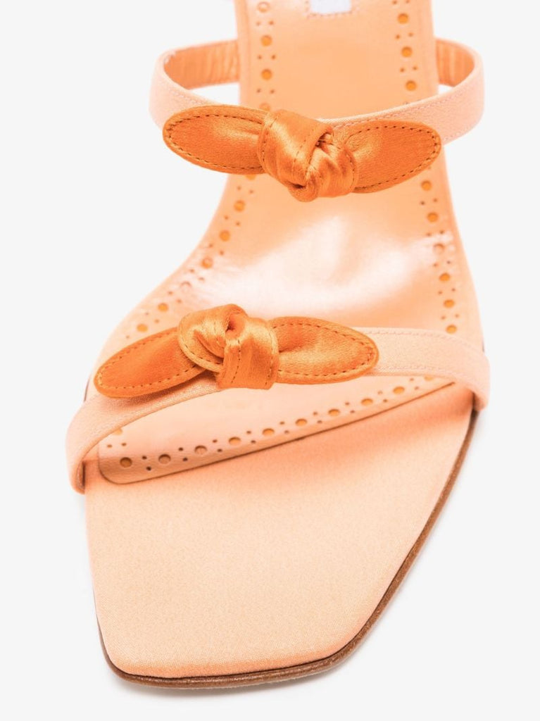 Orange Fiocco 105 Leather Bow Sandals