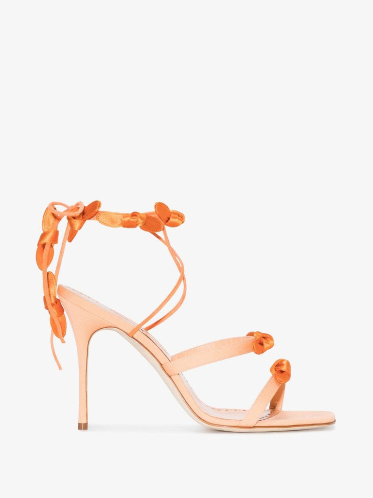 Orange Fiocco 105 Leather Bow Sandals