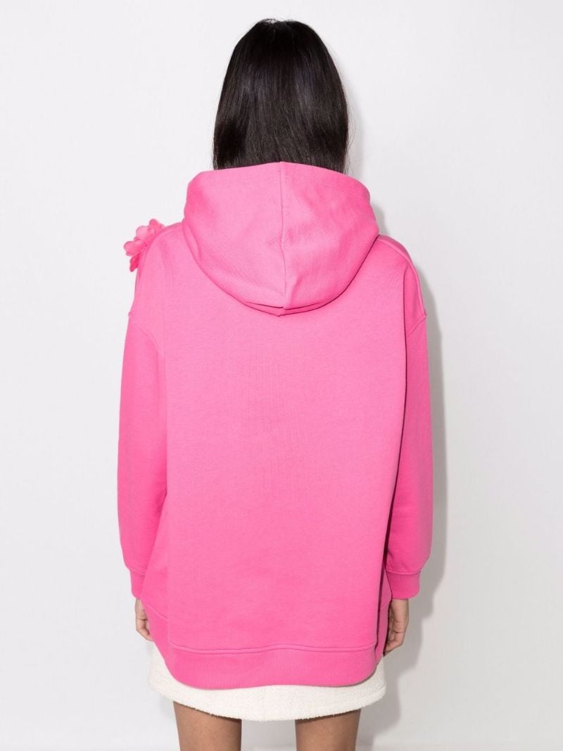 Floral AppliquÃ_x0083_Â© Cotton Hoodie