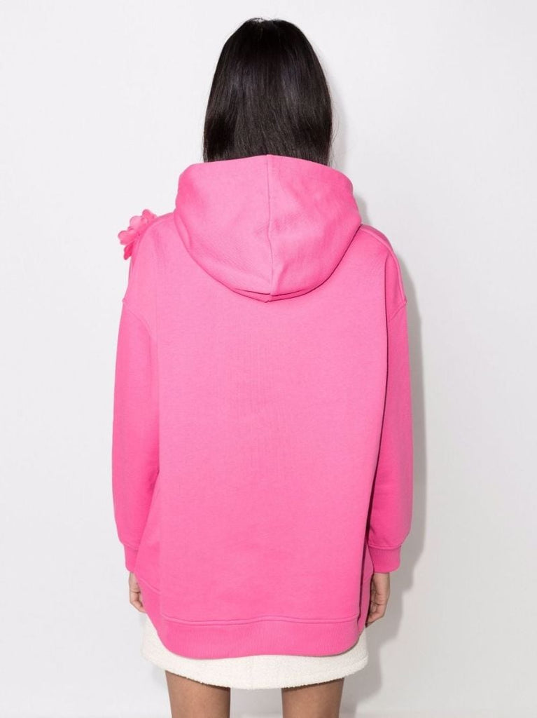 Floral AppliquÃ_x0083_Â© Cotton Hoodie