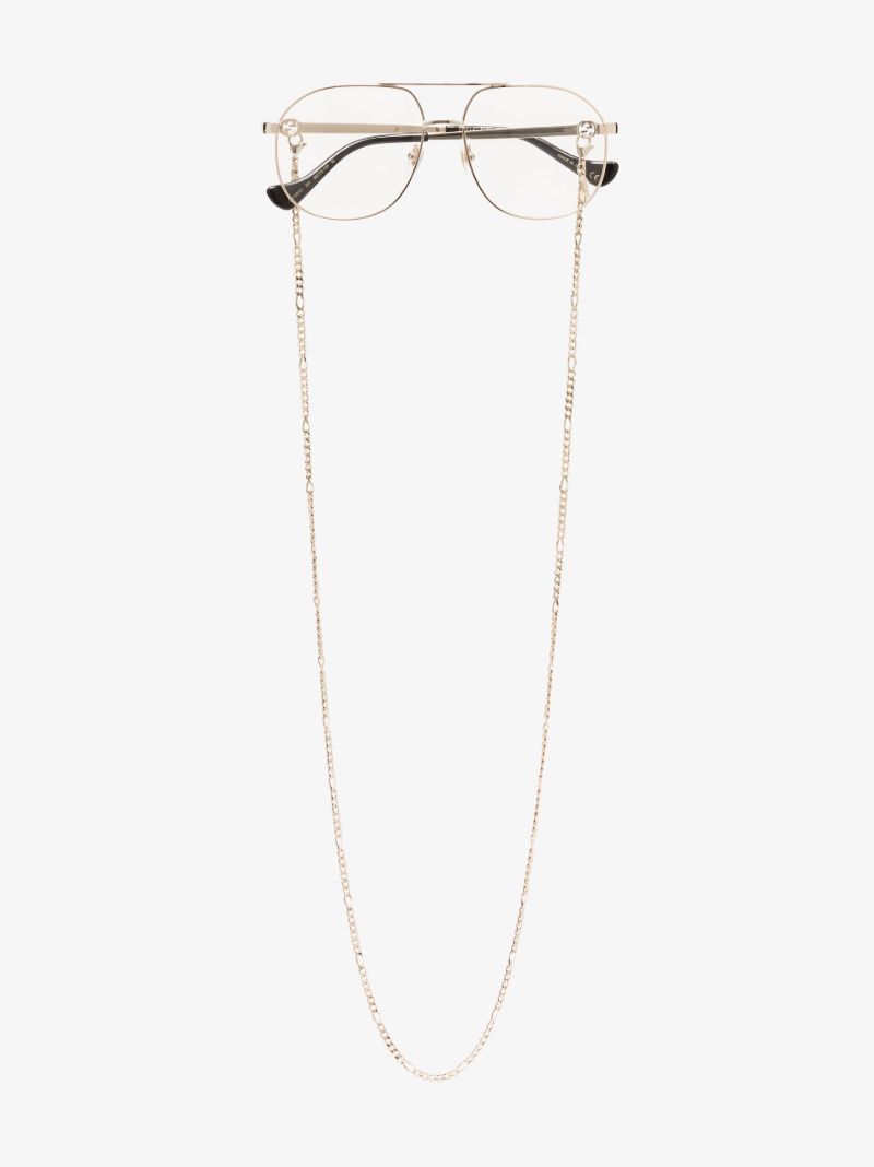 Gold Tone Metal Aviator-style Optical Glasses
