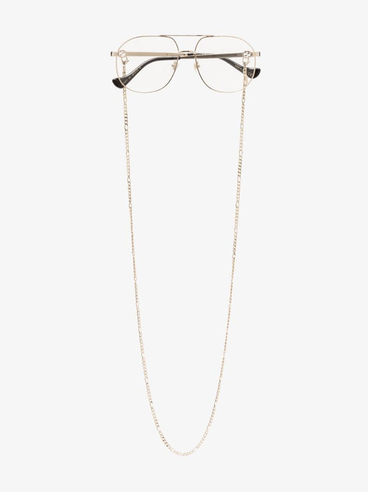 Gold Tone Metal Aviator-style Optical Glasses