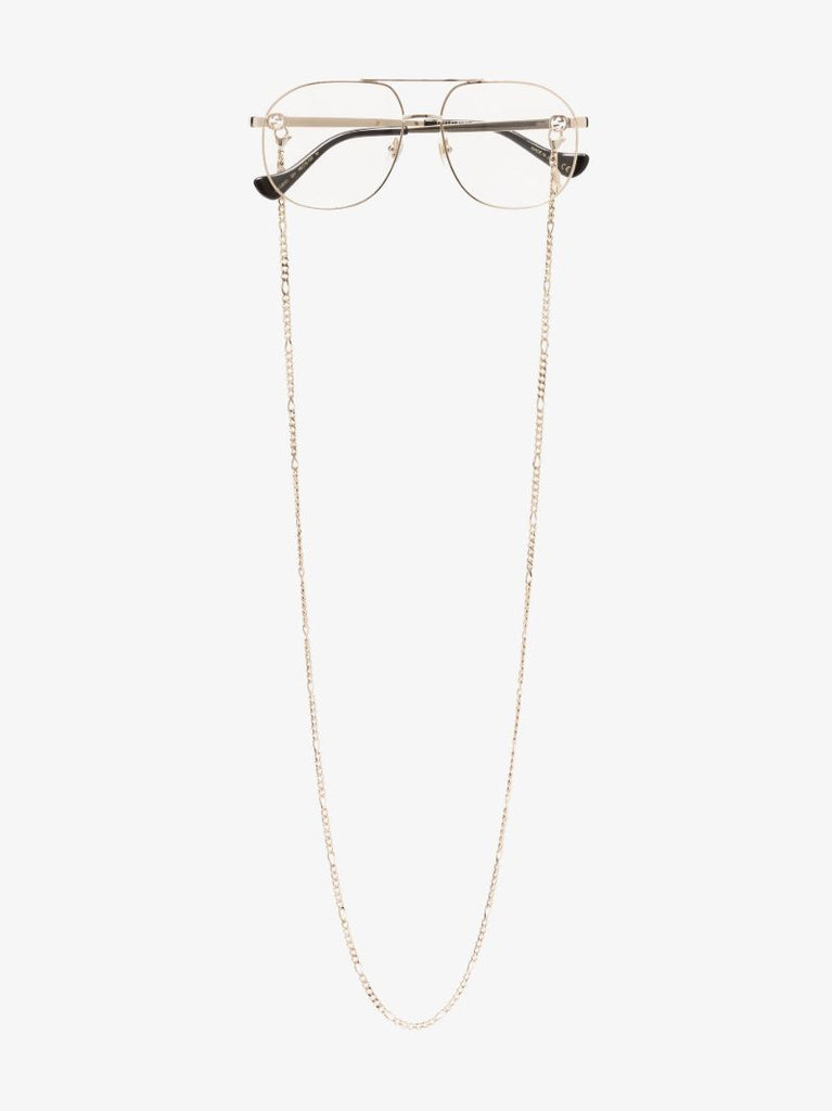 Gold Tone Metal Aviator-style Optical Glasses