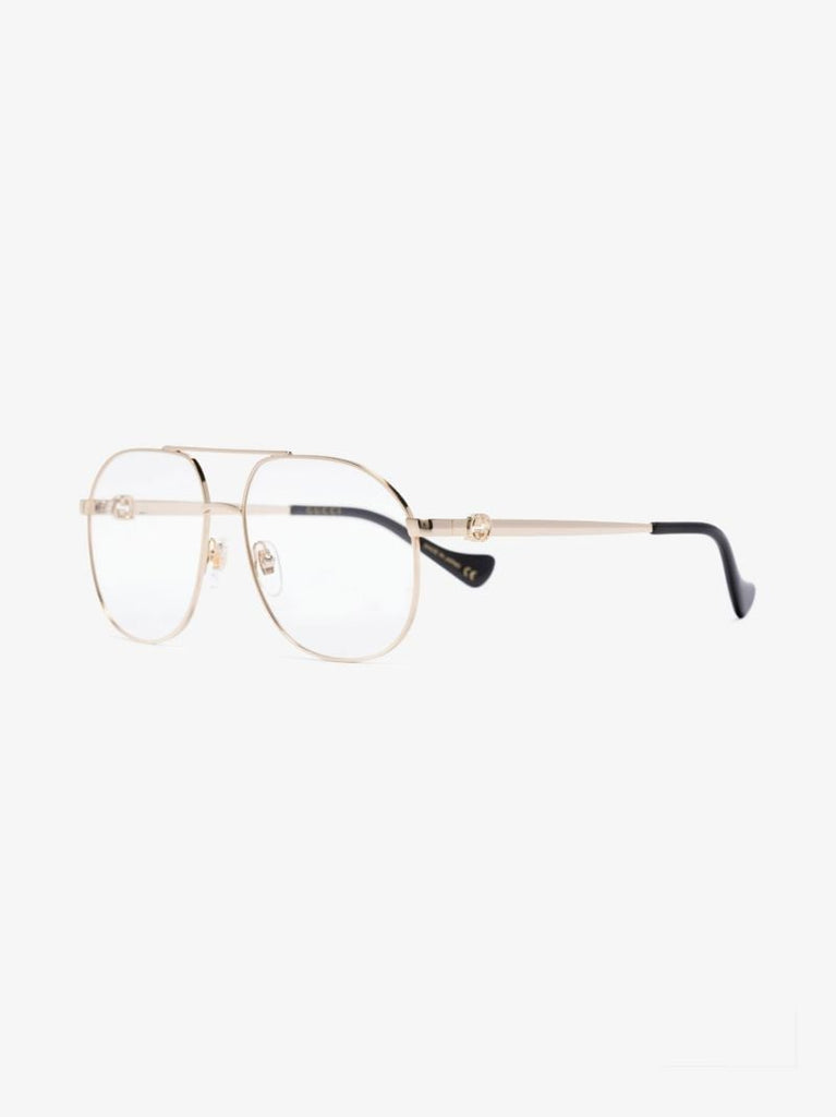 Gold Tone Metal Aviator-style Optical Glasses