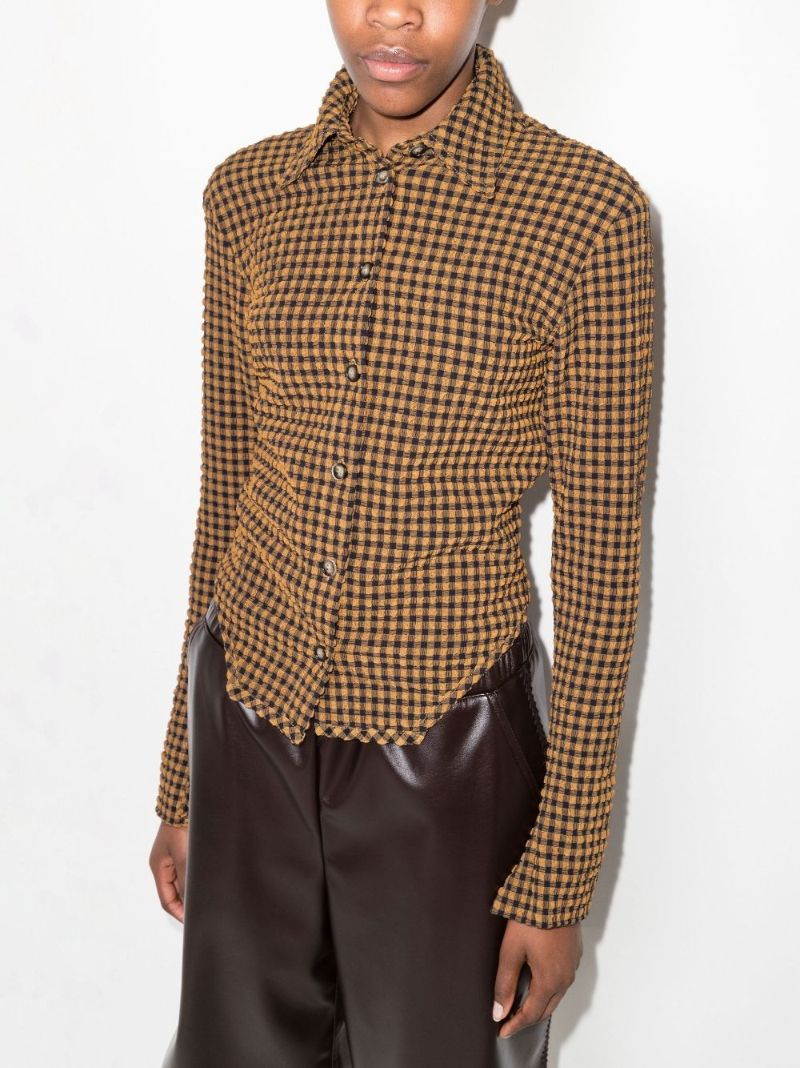 Saro Checked Seersucker Shirt