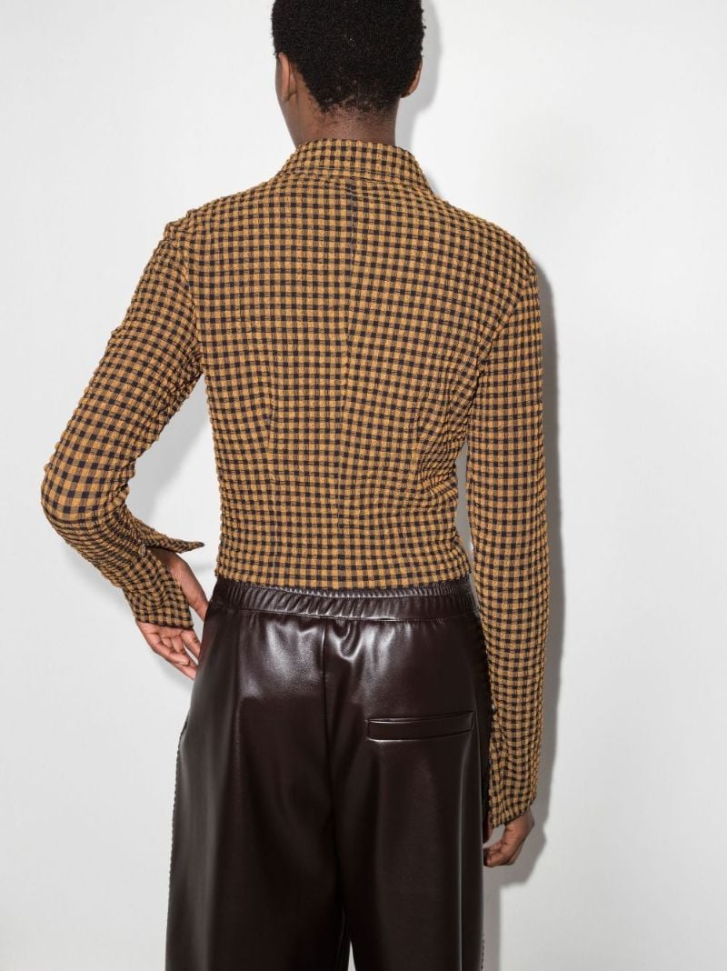 Saro Checked Seersucker Shirt