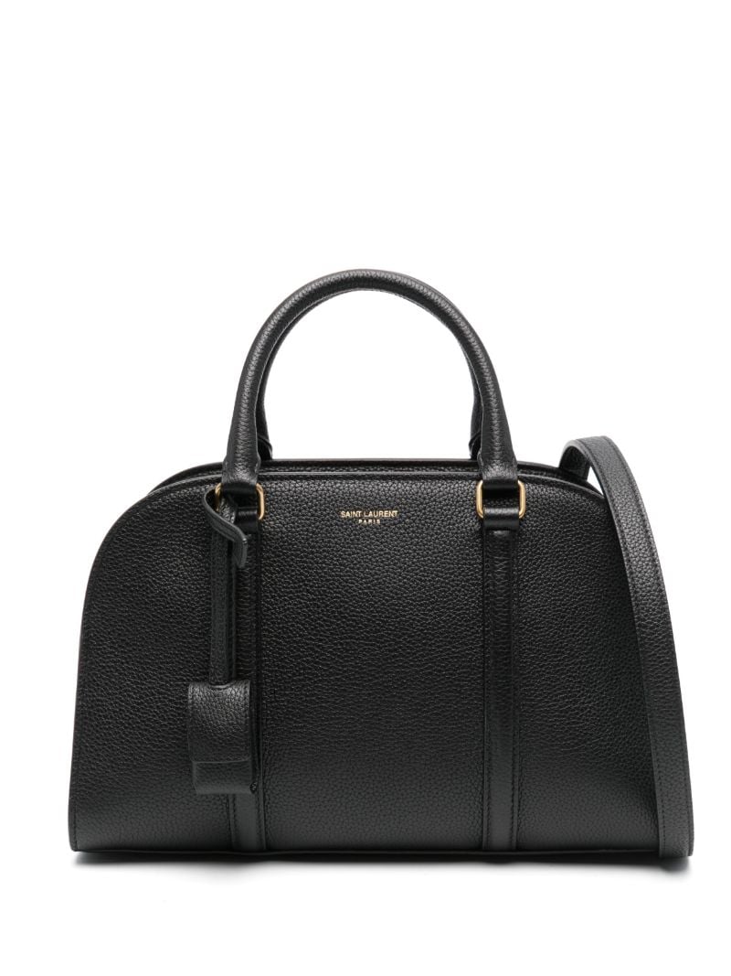 Black Leather Top Handle Bag