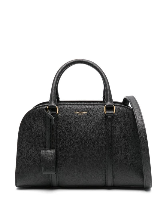 Black Leather Top Handle Bag