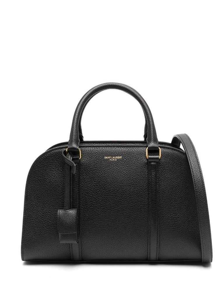 Black Leather Top Handle Bag