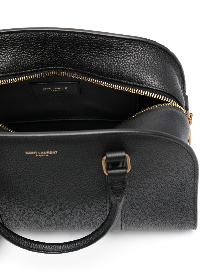 Black Leather Top Handle Bag