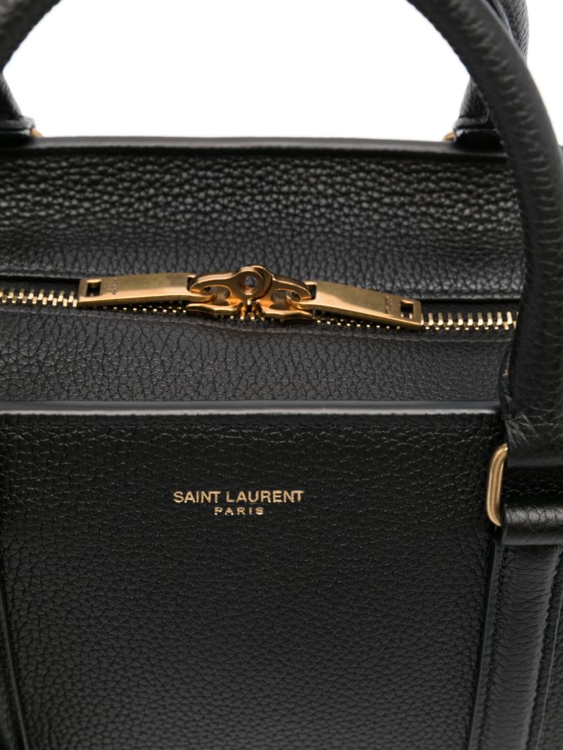 Black Leather Top Handle Bag