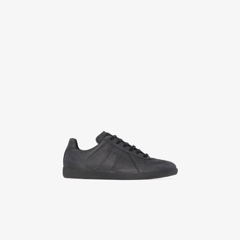 Black Replica Low Top Canvas Sneakers