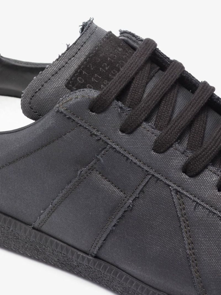 Black Replica Low Top Canvas Sneakers