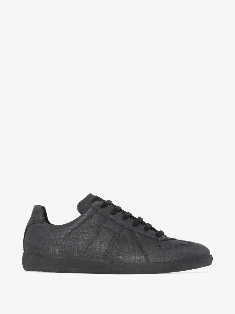 Black Replica Low Top Canvas Sneakers