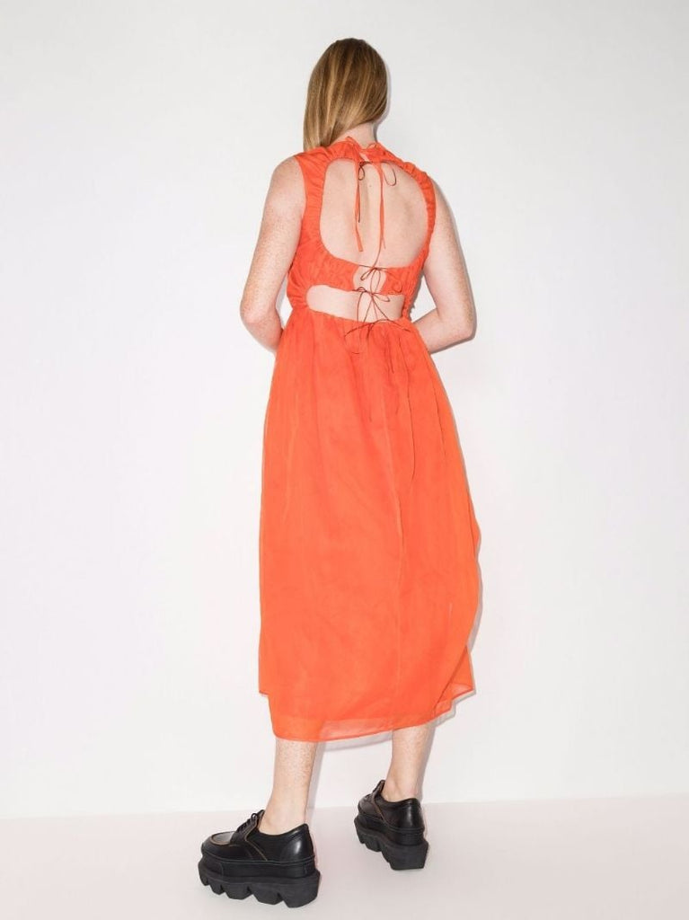 Fang Open Back Midi Dress