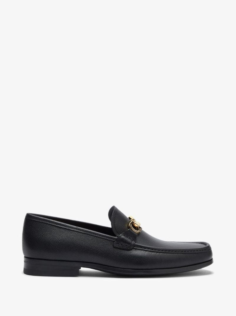 Black Chris Gancini Leather Loafers