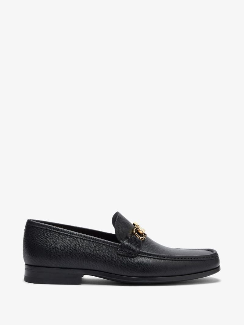 Black Chris Gancini Leather Loafers