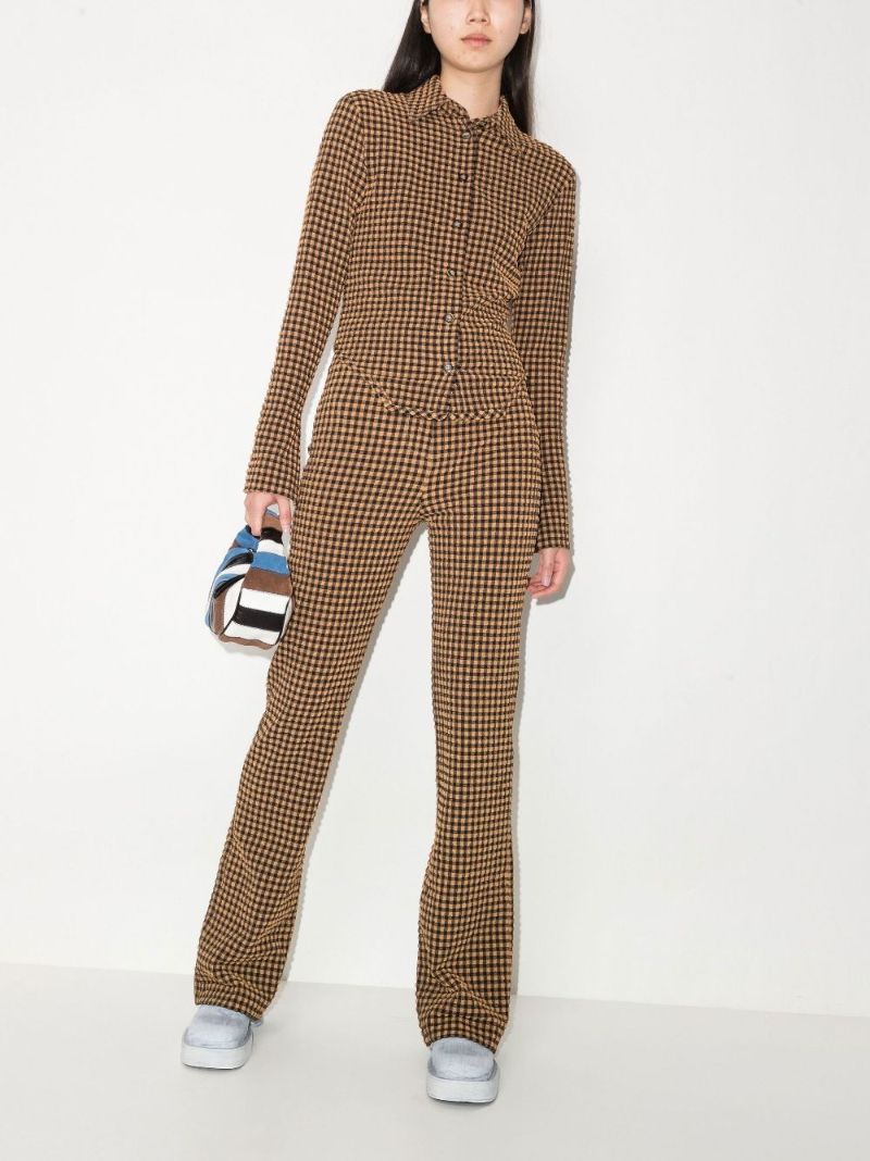 Juna Checked High Waist Trousers