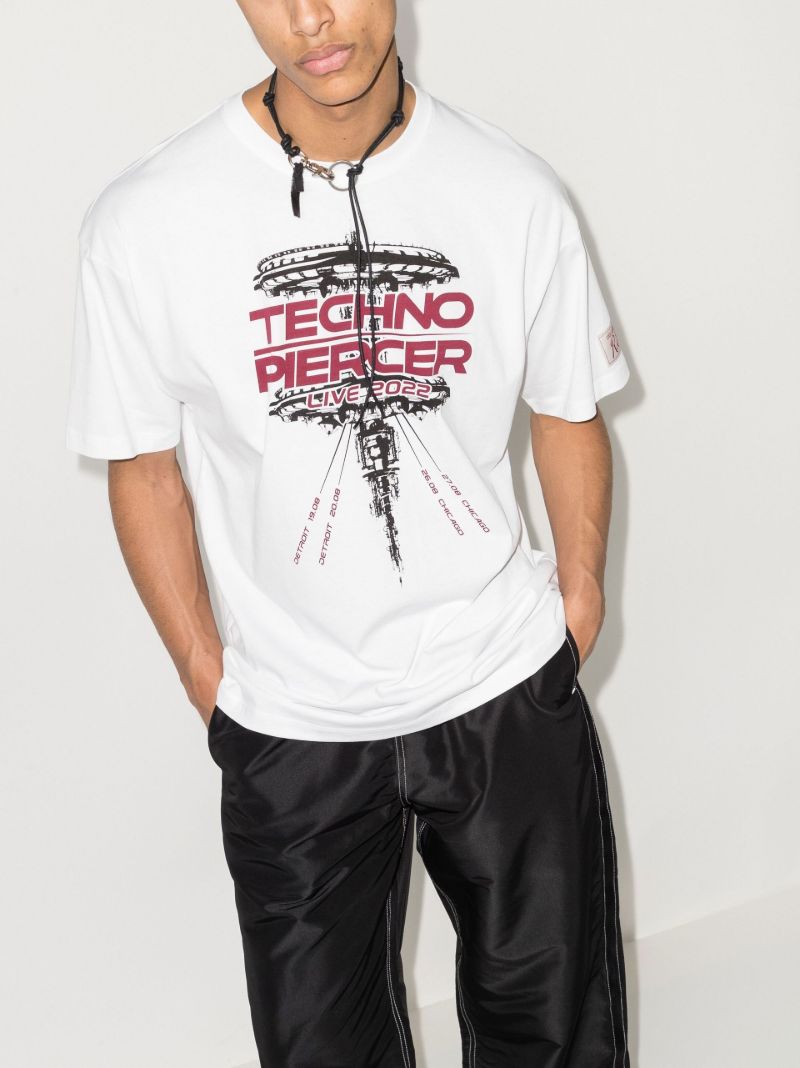 Techno Piercer Print Cotton T-shirt