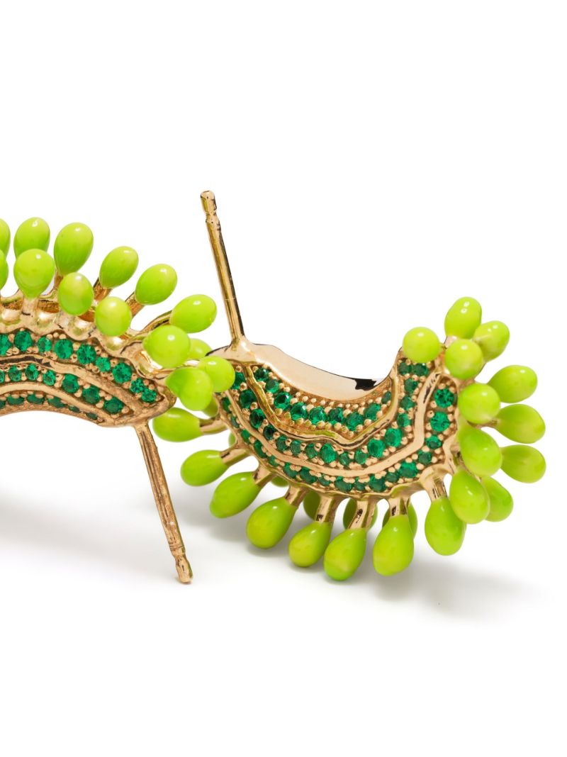 Gold-plated Enamel Crystal Earrings