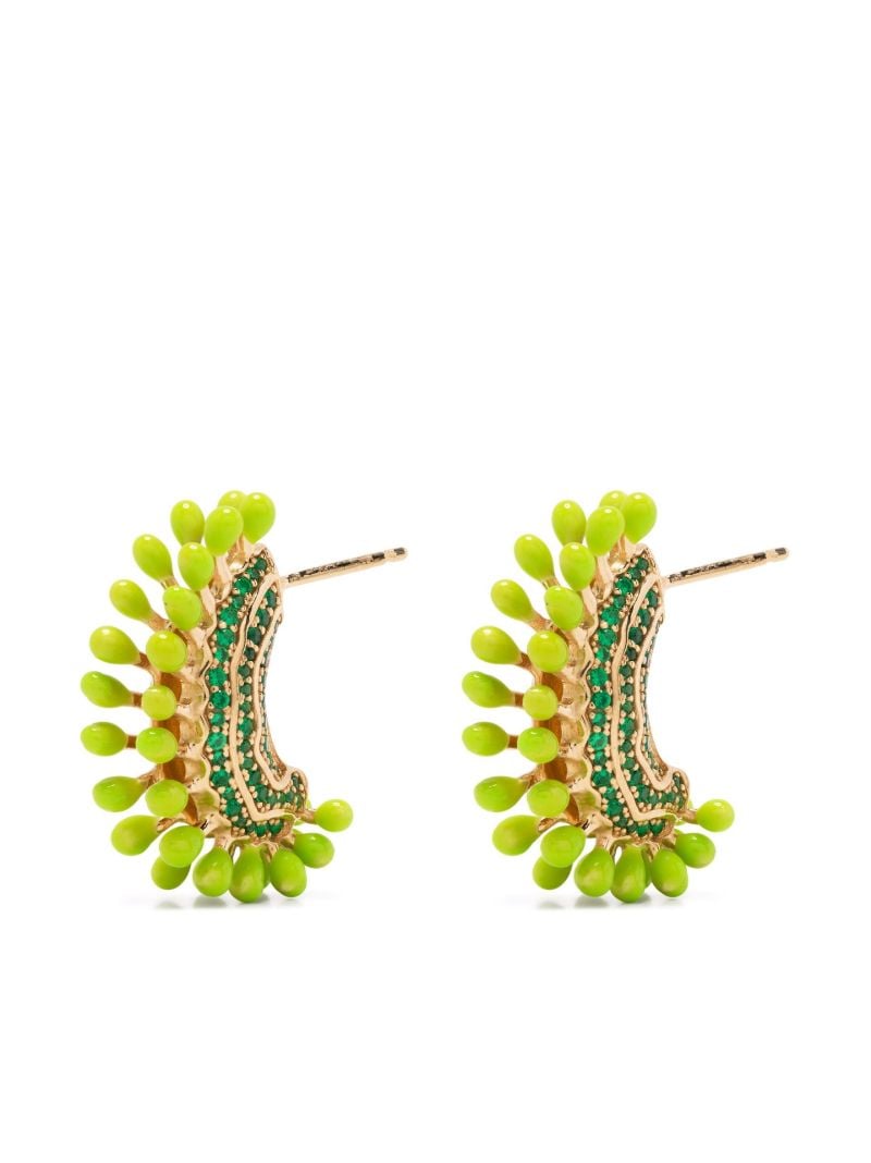 Gold-plated Enamel Crystal Earrings