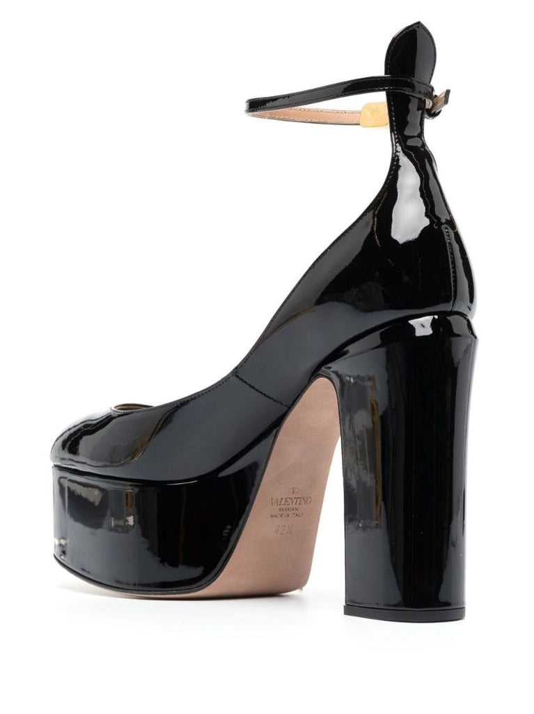 Black Tango 120 Platform Patent Leather Pumps