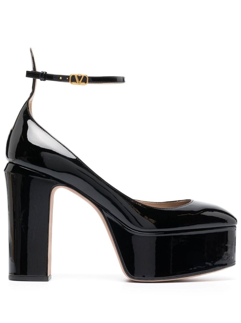Black Tango 120 Platform Patent Leather Pumps