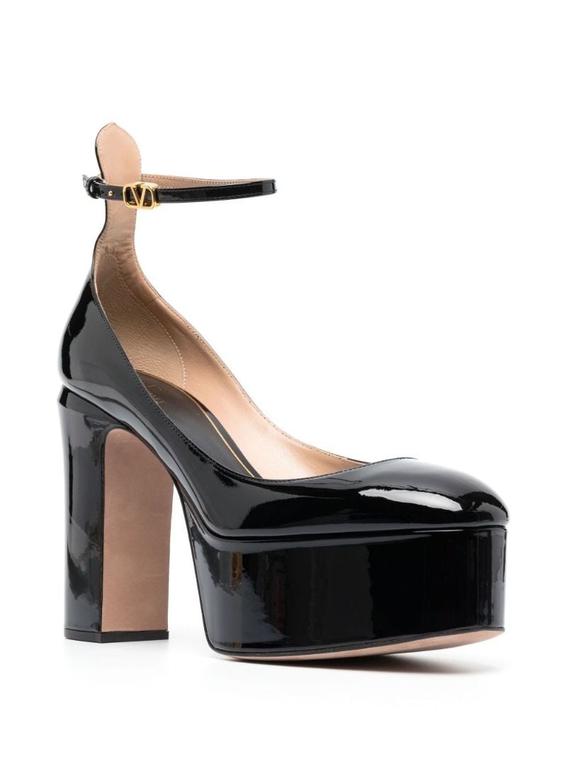Black Tango 120 Platform Patent Leather Pumps