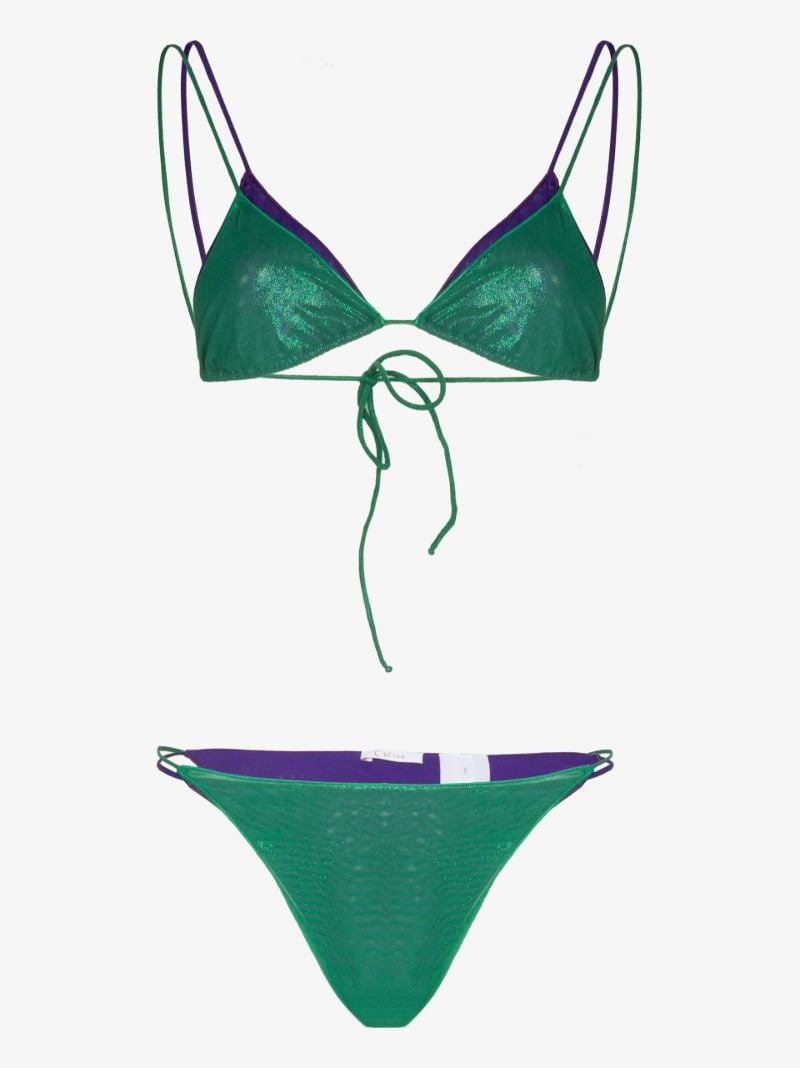 Green Layered LamÃ_x0083_Â© Bikini