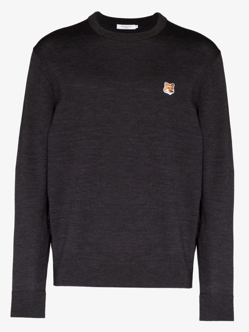 Grey Fox Head Patch Sweater
