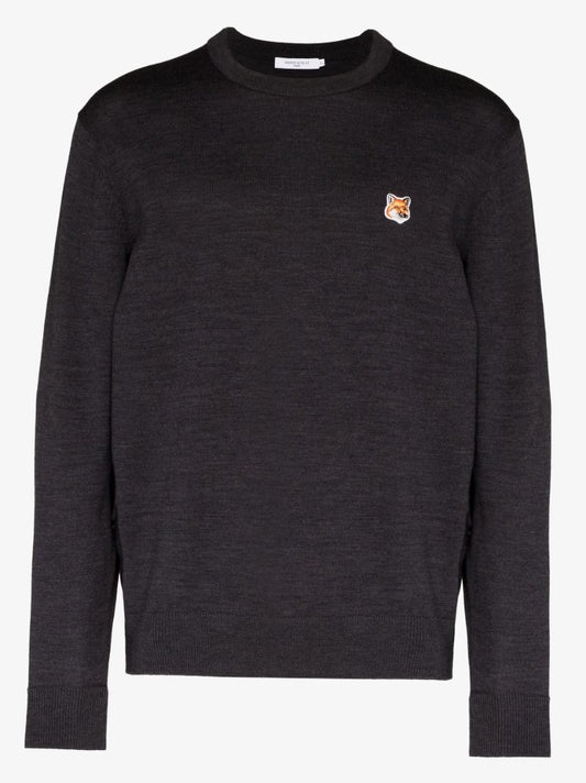 Grey Fox Head Patch Sweater