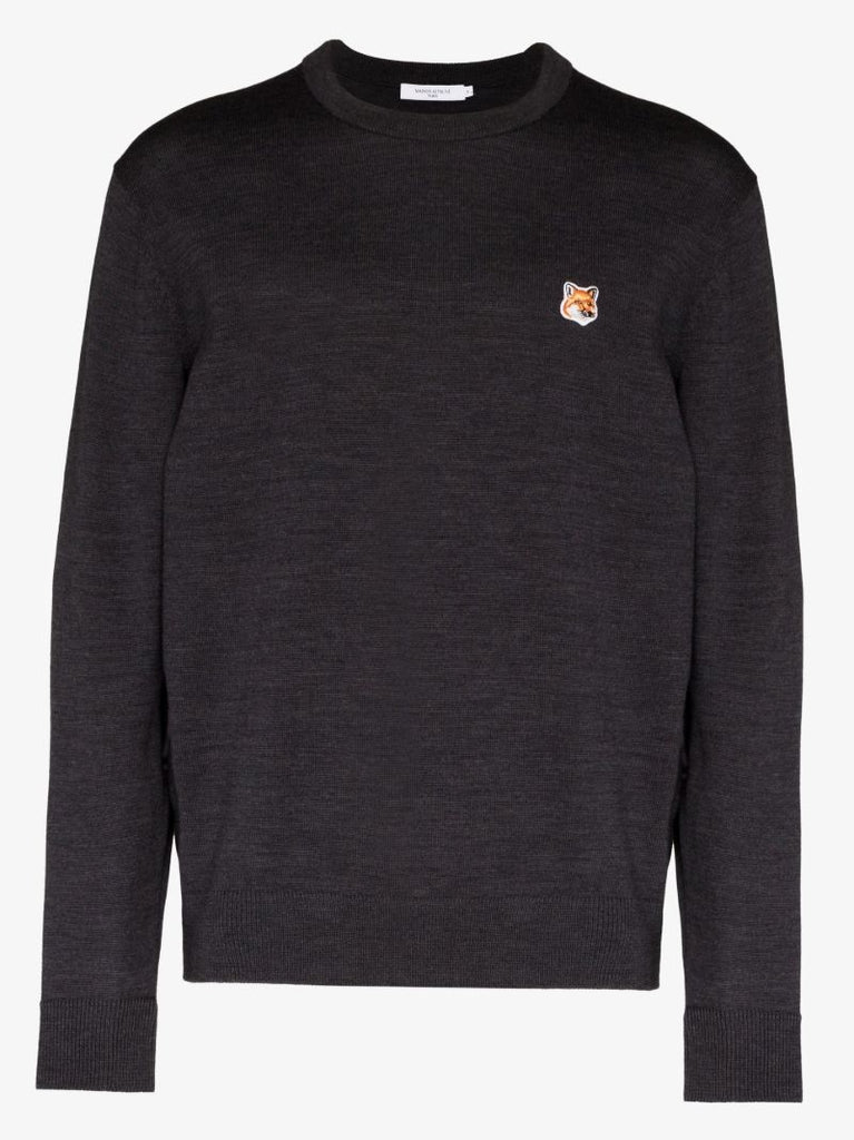Grey Fox Head Patch Sweater